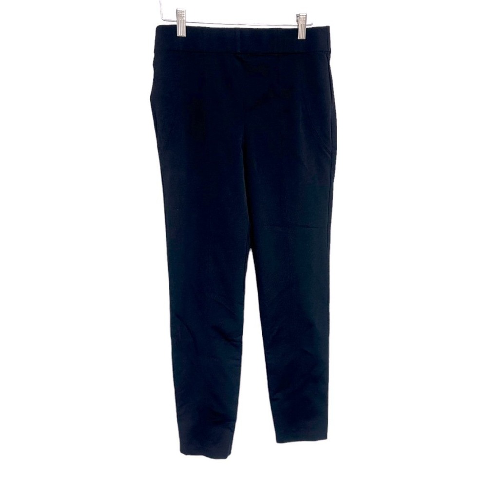 Thalian Skinny Pants M Black Stretch Seam Detail Pull‎ On Slim Career Trousers